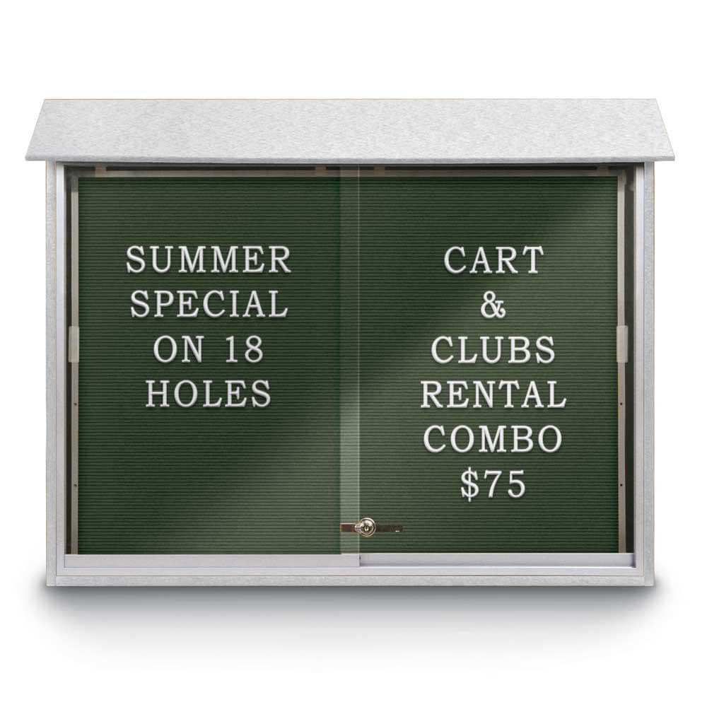 Enclosed Letter Board: 45" Wide, 36" High, Recycled Plastics, White