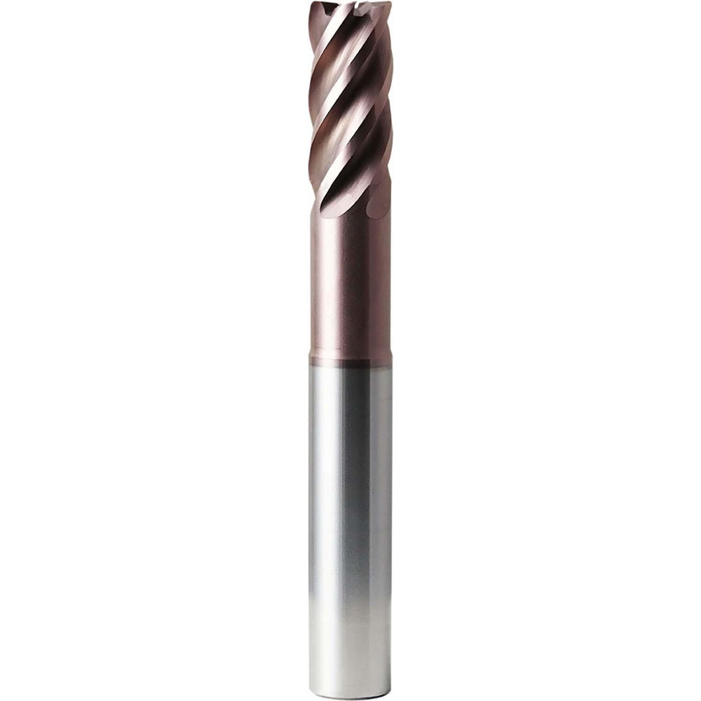 Corner Radius End Mill: 3/4" Dia, 1-1/2" LOC, 0.1900" Radius, 5 Flute, Solid Carbide