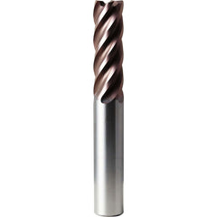 Corner Radius End Mill: 3/4" Dia, 2-1/4" LOC, 0.0900" Radius, 5 Flute, Solid Carbide