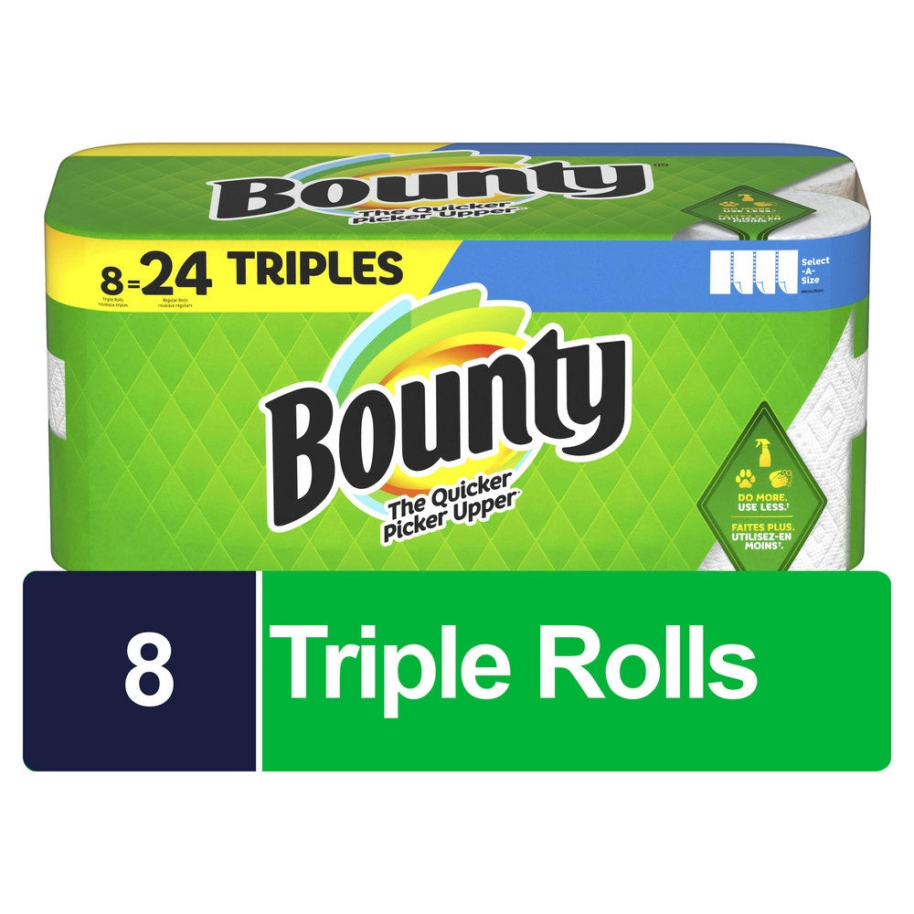 Bounty Select-A-Size Paper Towels, Triple Roll, White, 8 Count