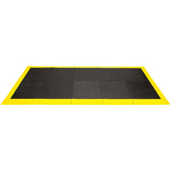 Anti-Fatigue Modular Anti-Fatigue Mat: Dry Environment, 98.0000" Long, 44.0000" Wide, 1" Thick, Beveled & Interlocking Edge, Black & Yellow