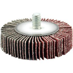 Mounted Flap Wheel: 1-1/2" Dia, 1/2" Face Width, 80 Grit, Aluminum Oxide