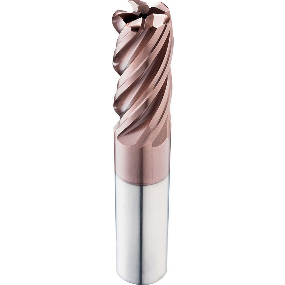 Corner Radius End Mill: 1" Dia, 3" LOC, 0.1200" Radius, 5 Flute, Solid Carbide