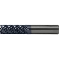 Square End Mill: 1/2" Dia, 5/8" LOC, 7 Flute, Solid Carbide