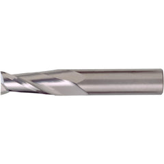 Square End Mill: 1/4" Dia, 1/2" LOC, 2 Flute, Solid Carbide