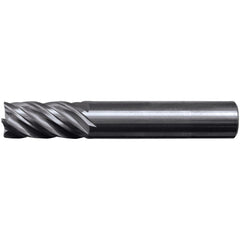 Square End Mill: 1" Dia, 2-1/4" LOC, 5 Flute, Solid Carbide