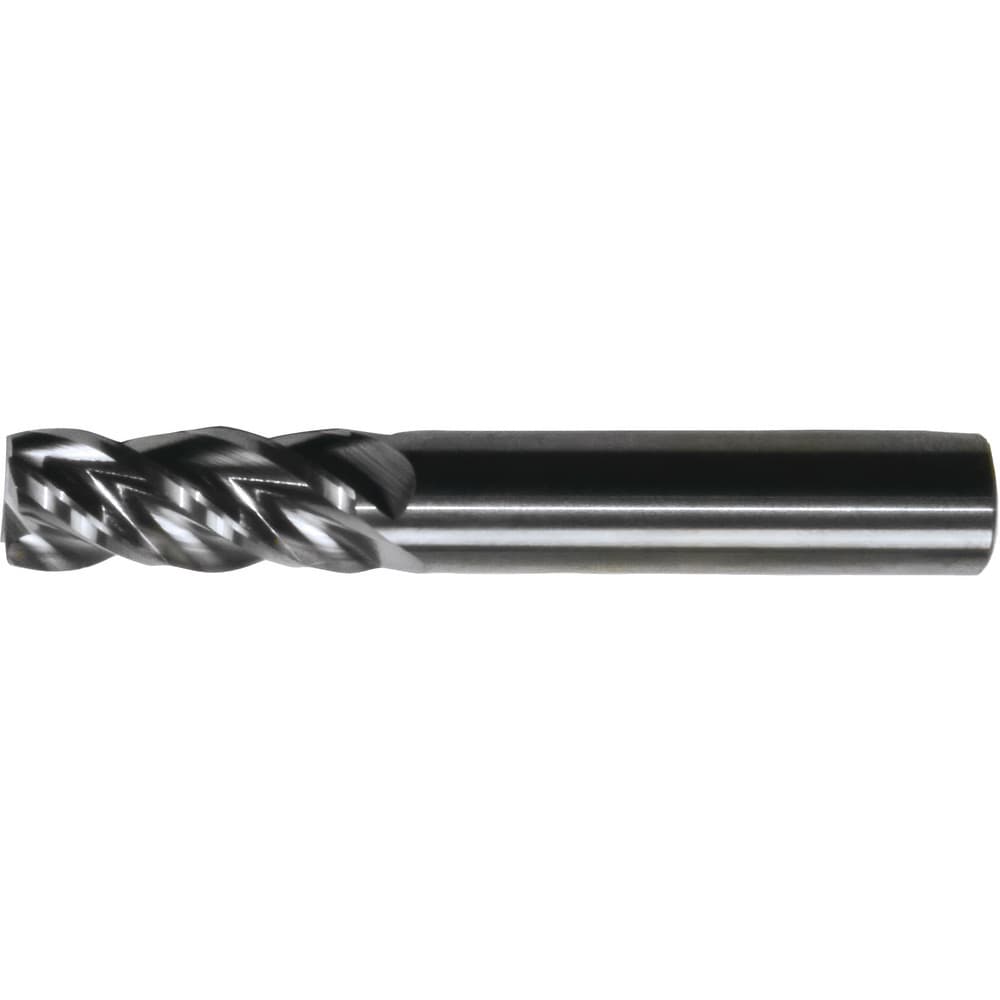 Corner Radius End Mill: 1" Dia, 1-1/2" LOC, 0.76 mm Radius, 4 Flute, Solid Carbide