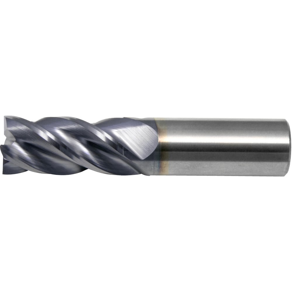 Corner Radius End Mill: 1" Dia, 2-1/4" LOC, 3.17 mm Radius, 4 Flute, Solid Carbide