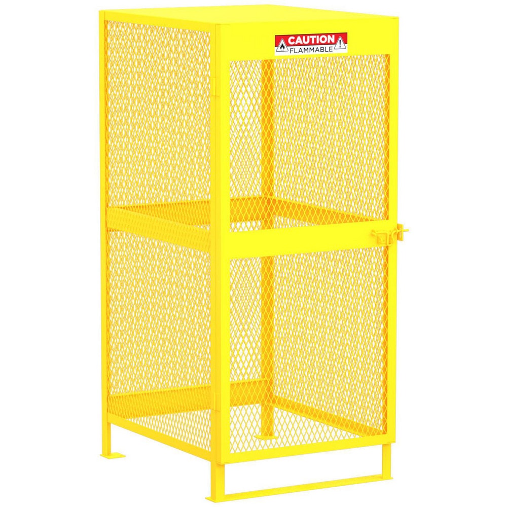 Gas Cylinder Carts, Racks, Stands & Holders; Gas Cylinder Rack Type: Gas Cylinder Storage Cabinet; Fits Cylinder Diameter: 9; Number Of Cylinders: 10; Overall Width: 32; Overall Height: 71; Material: Steel; Overall Length: 40.00; Cylinder Orientation: Ver