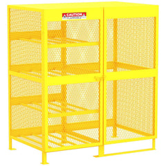 Gas Cylinder Carts, Racks, Stands & Holders; Gas Cylinder Rack Type: Gas Cylinder Storage Cabinet; Fits Cylinder Diameter: 12.5; Number Of Cylinders: 18; Overall Width: 62; Overall Height: 71; Material: Steel; Overall Length: 40.00; Cylinder Orientation: