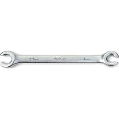 Flare Nut Wrenches; Wrench Type: Open End; Head Type: Straight; Double/Single End: Double; Opening Type: 6-Point Flare Nut; Material: Steel; Finish: Satin, Chrome