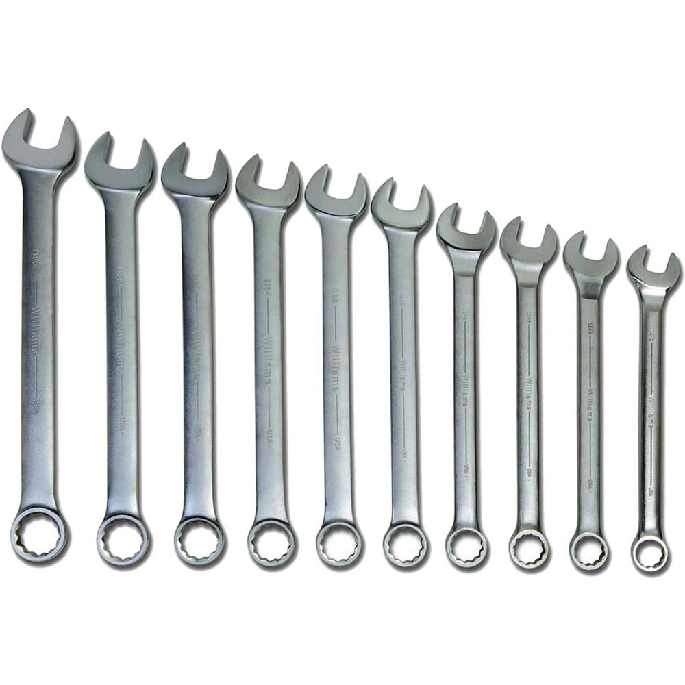 Combination Wrench Set: 10 Pc, Inch