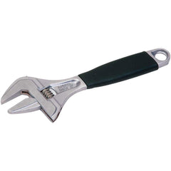 Adjustable Wrench: 8" OAL, 1-1/2" Jaw Capacity