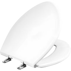 Toilet Seats; Type: Closed, Standard; Style: Round;Elongated; Material: Plastic; Color: White; Outside Width: 16.500 in; Inside Width: 7.8750 in; Hinge Design: Stay-Tite;Metal; Length (Inch): 18.88 in