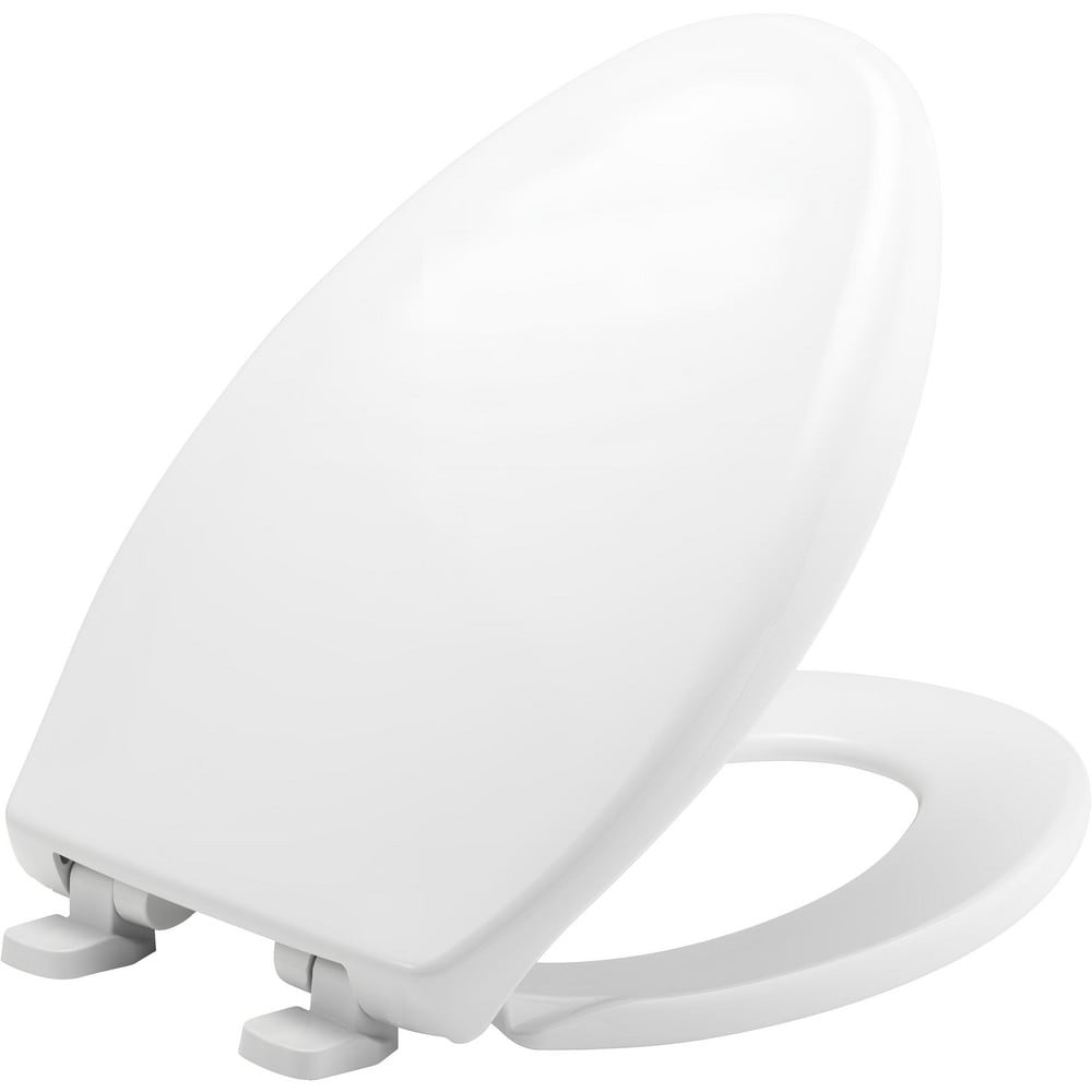 Toilet Seats; Type: Closed, Standard; Style: Elongated; Material: Plastic; Color: White; Outside Width: 14.000 in; Inside Width: 8.1250 in; Hinge Design: Stay-Tite;Slow Close;Stainless Steel; Length (Inch): 18.50 in