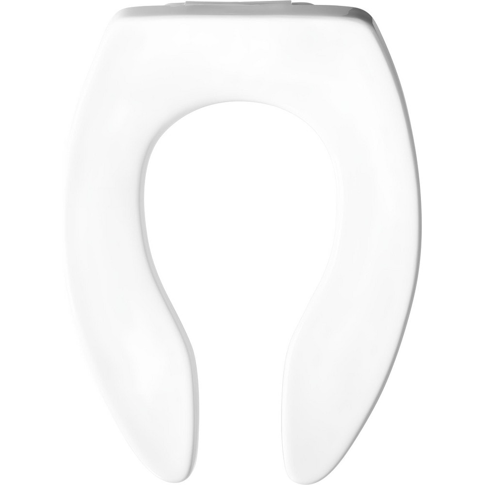 Toilet Seats; Type: Standard, Open; Style: Elongated; Material: Plastic; Color: White; Outside Width: 14.250 in; Inside Width: 7.6250 in; Hinge Design: Stay-Tite;Self-Sustaining Check;Stainless Steel; Length (Inch): 18.44 in