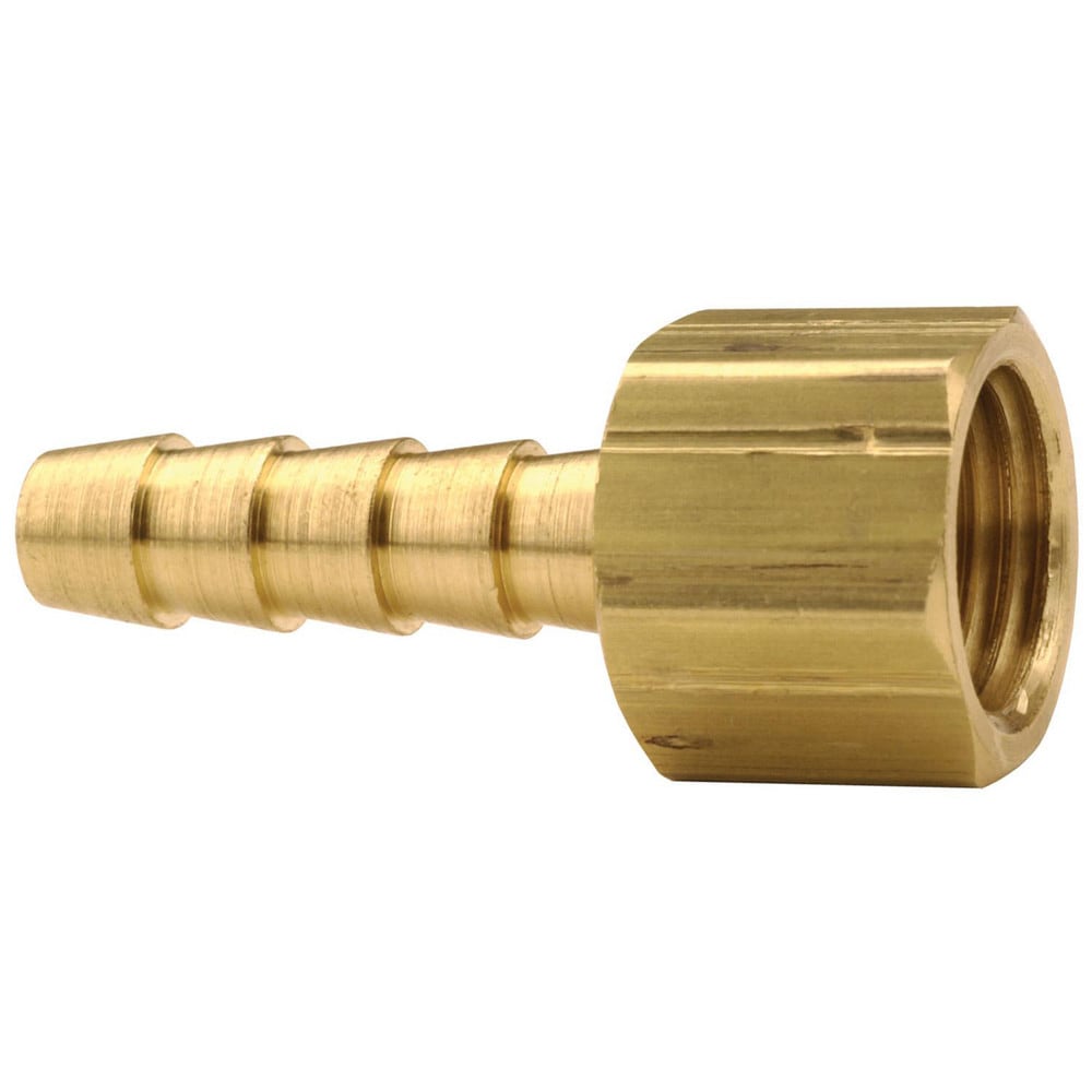 Barbed Hose Fittings; Fitting Type: Female Swivel, Hose Barb; Material: Brass; Thread Standard: NPSM; Thread Size: 1/4; End Connection: Hose Barb x Female Swivel Ball-End; Hose Inside Diameter (Inch): 3/8; Hose Outside Diameter: 3/8