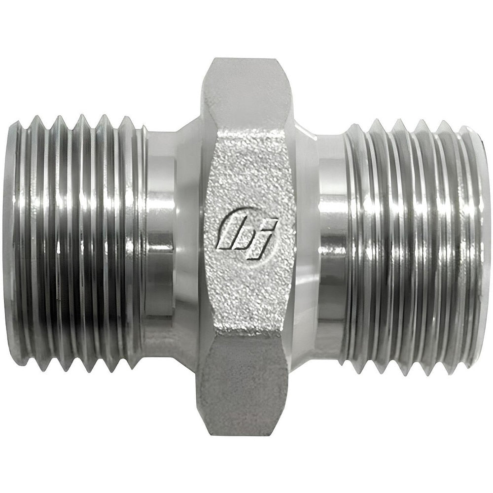 Steel Flared Tube Hex Adapter: 1/2-14 x 3/8-19 Thread