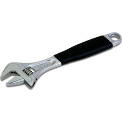 Adjustable Wrench: 10" OAL, 1-1/4" Jaw Capacity