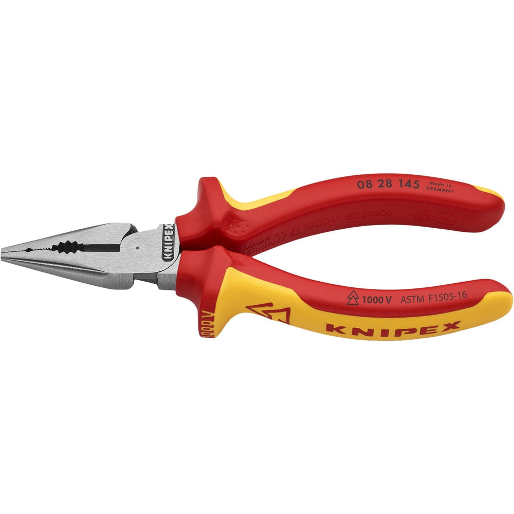 Long Nose Pliers; Pliers Type: Cutting, Combination Needle Nose, Insulated; Jaw Texture: Serrated; Jaw Length (Inch): 1-37/64; Jaw Width (Inch): 1-37/64