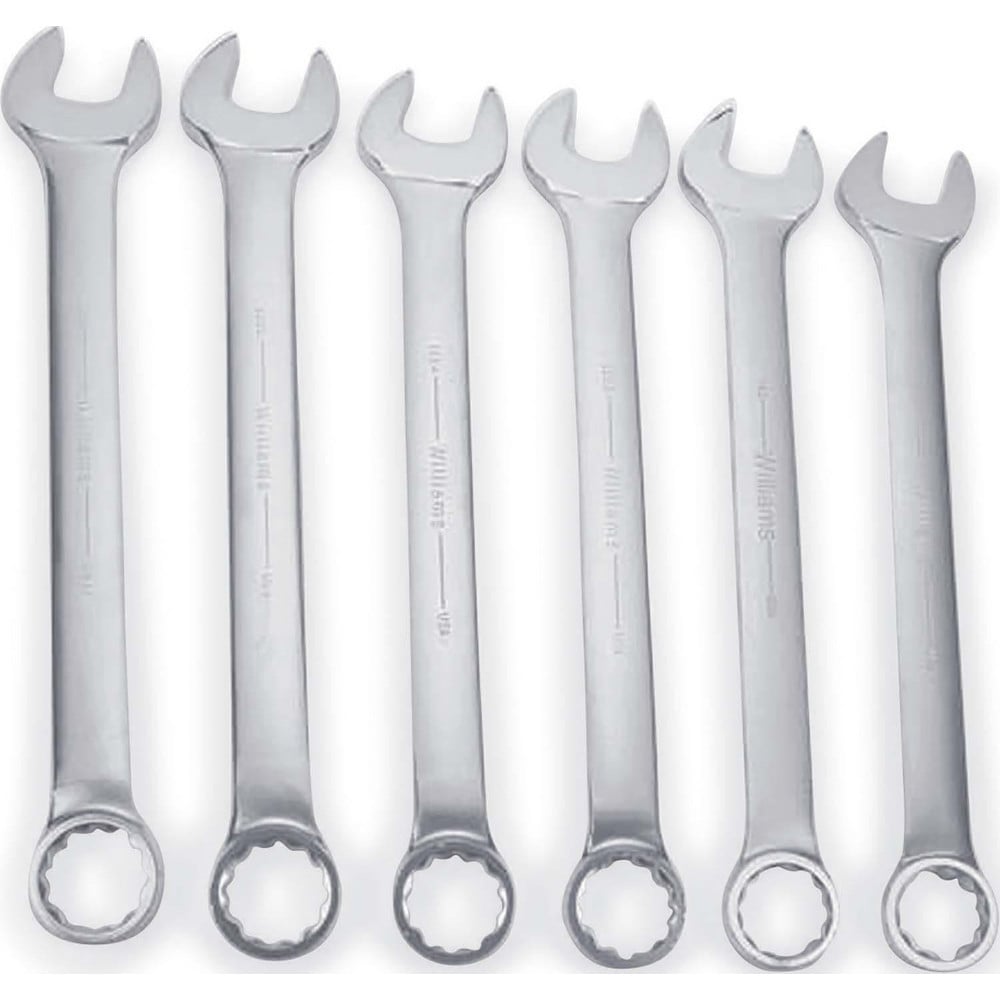 Combination Wrench Set: 6 Pc, Inch