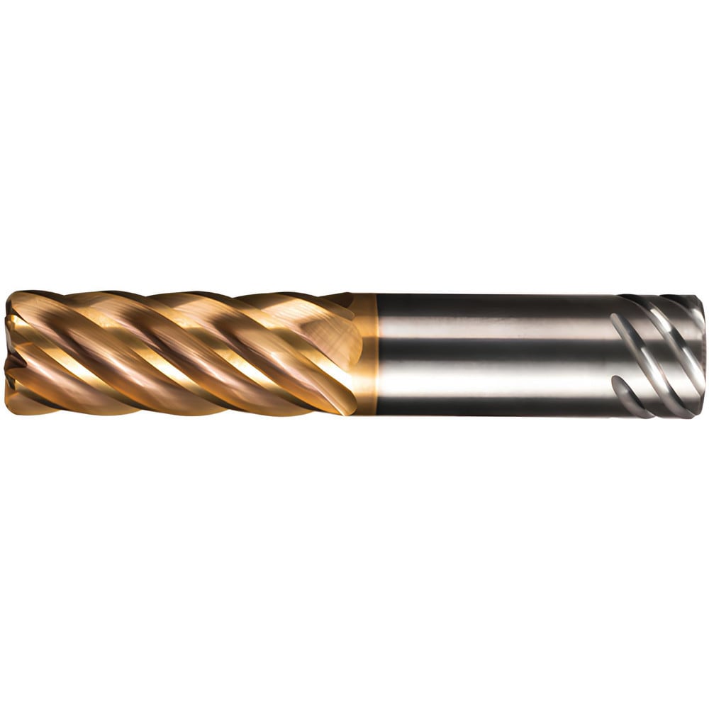 Corner Radius End Mill: 1" Dia, 1-3/4" LOC, 0.0300" Radius, 6 Flute, Solid Carbide