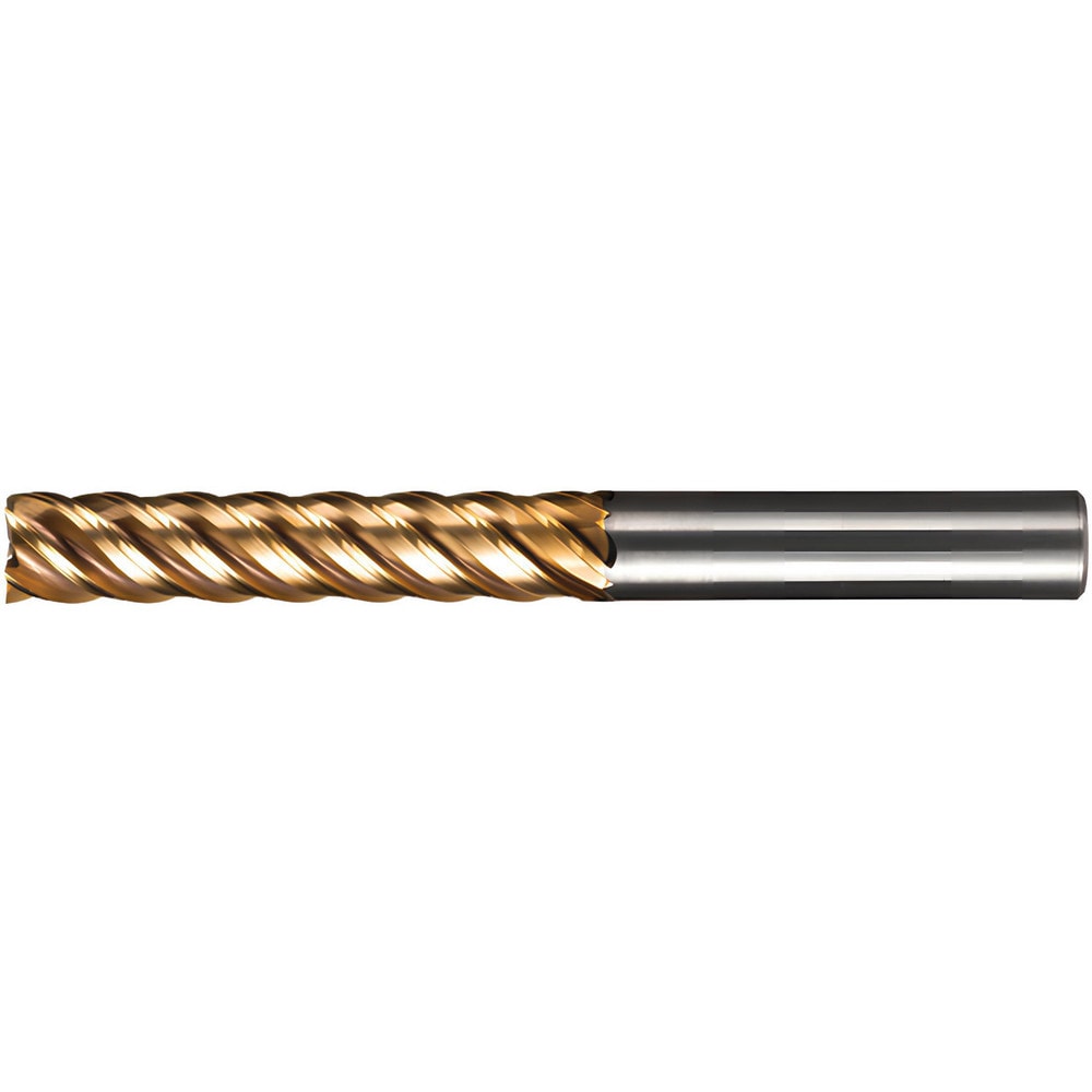 Square End Mill: 3/4" Dia, 3-3/4" LOC, 5 Flute, Solid Carbide