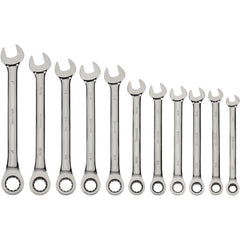 Combination Wrench Set: 11 Pc, Inch