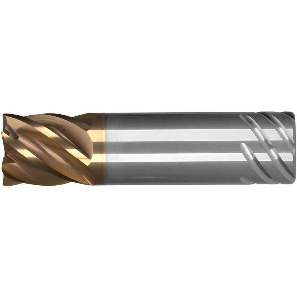 Corner Radius End Mill: 1-1/4" Dia, 6-1/2" LOC, 0.0600" Radius, 6 Flute, Solid Carbide