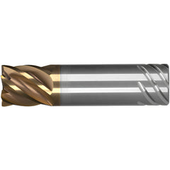 Corner Radius End Mill: 1-1/4" Dia, 6" LOC, 0.0300" Radius, 6 Flute, Solid Carbide