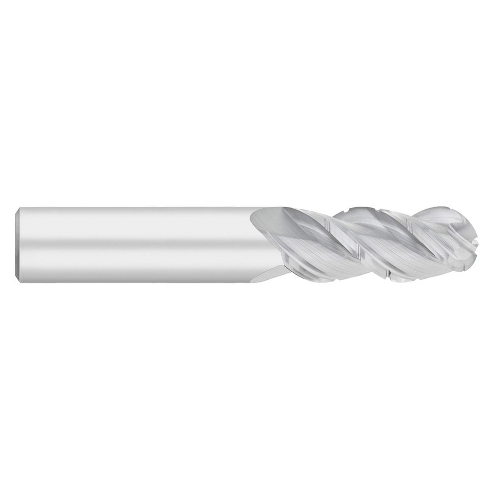 Ball End Mill: 1/4" Dia, 3/4" LOC, 3 Flute, Solid Carbide