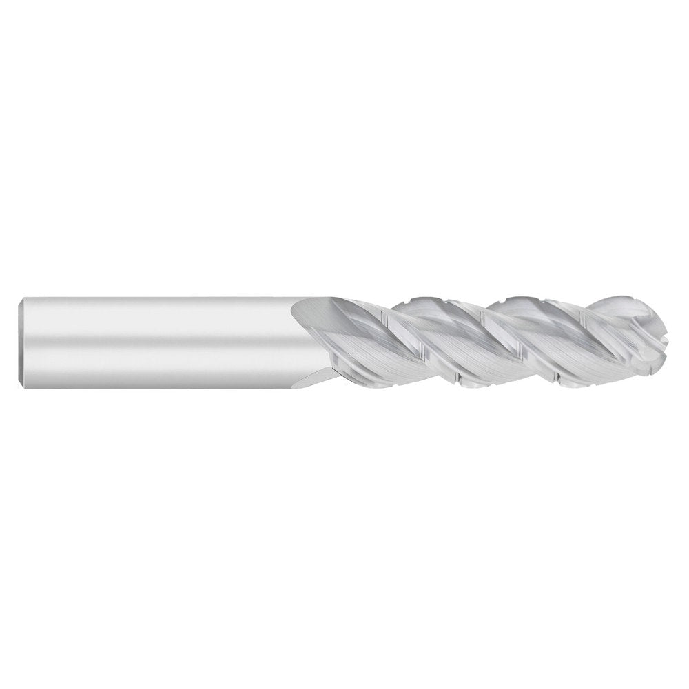 Ball End Mill: 1/8" Dia, 3/4" LOC, 3 Flute, Solid Carbide