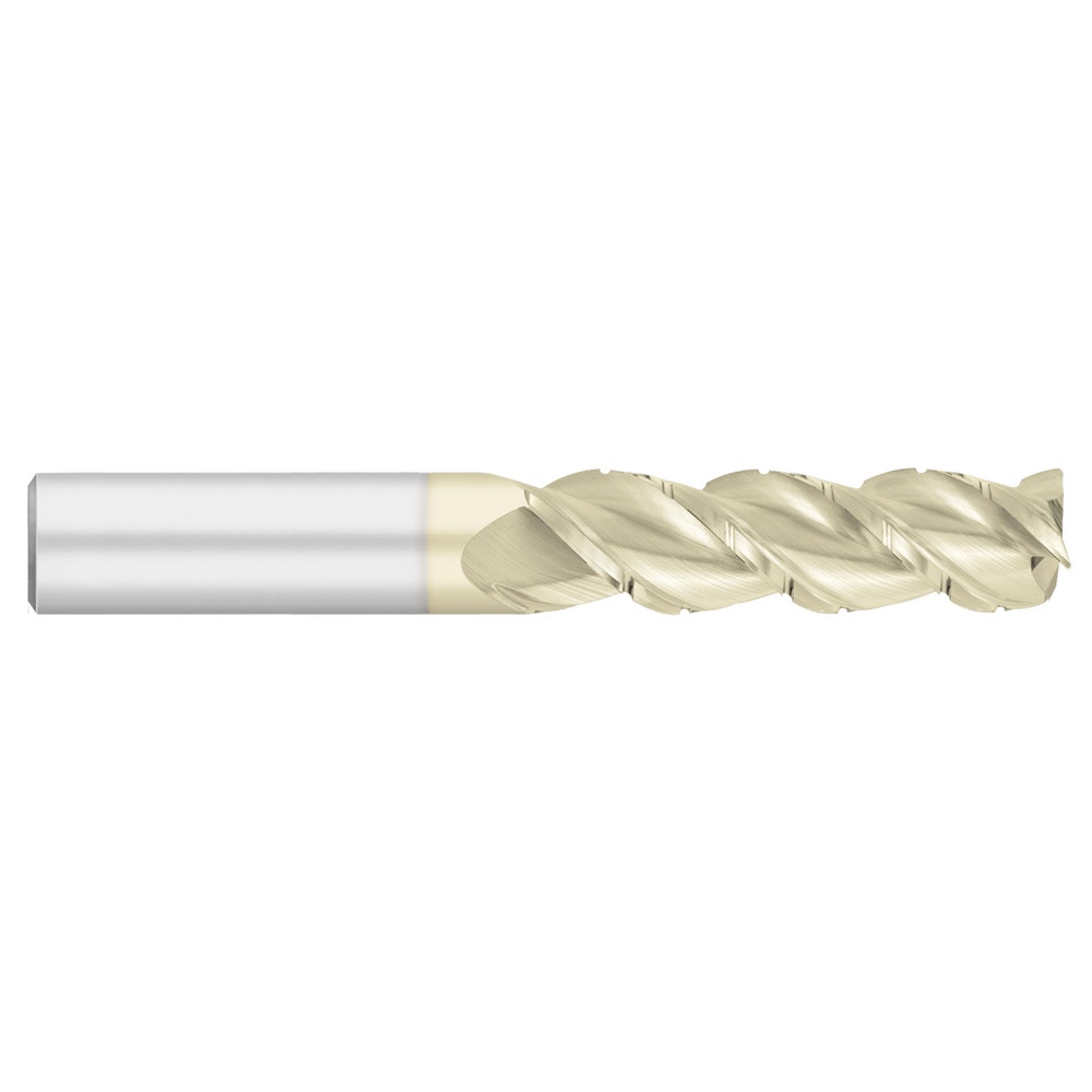 Corner Radius End Mill: 1" Dia, 2-1/4" LOC, 0.1250" Radius, 3 Flute, Solid Carbide