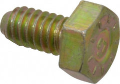 Hex Head Cap Screw: 1/4-20, 1/2" Length Under Head, Grade L9 Steel, Yellow Zinc Dichromate Finish