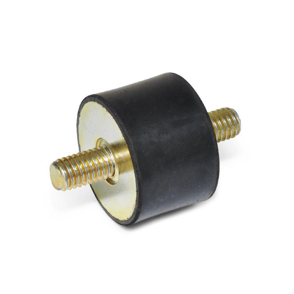 Vibration Isolators; Isolator Type: Stud/Stud; Insert Material: Zinc-Plated Steel; Isolator Material: Natural Rubber; Maximum Load Capacity: 258.00 N; Top Diameter: 19.00; Bottom Diameter: 19; Thread Size: 1/4-20; Overall Width: 19 mm