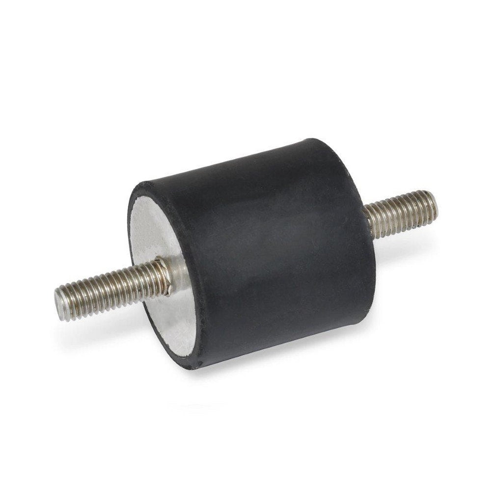 Vibration Isolators; Isolator Type: Stud/Stud; Insert Material: Stainless Steel; Isolator Material: Natural Rubber; Maximum Load Capacity: 195.70 N; Top Diameter: 16.00; Bottom Diameter: 16; Thread Size: #8-32; Overall Width: 16 mm