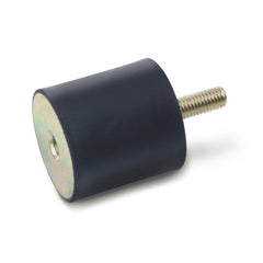 Vibration Isolators; Isolator Type: Plate/Stud; Insert Material: Zinc-Plated Steel; Isolator Material: Natural Rubber; Maximum Load Capacity: 2224.10 N; Top Diameter: 35.00; Bottom Diameter: 35; Thread Size: 5/16-18; Overall Width: 35 mm