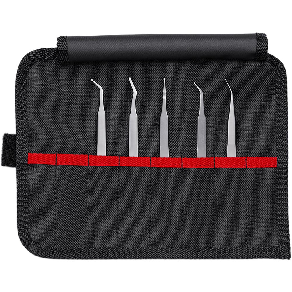 Tweezer & Tong Sets; Material: Stainless Steel; Number of Pieces: 5; Container Type: Pouch; Magnetic: No; Includes: 92 02 54, 92 01 01, 92 01 02, 92 01 03, 92 01 04; Insulated: No