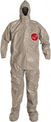 Disposable Coveralls: Size 4X-Large, Hazmat, Storm Flap & Zipper Closure