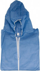 Non-Disposable Rain & Chemical-Resistant Coveralls: Size 3X-Large, Blue, SMS