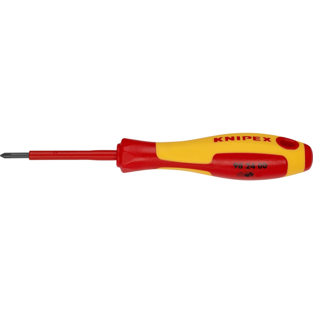 Phillips Screwdrivers; Overall Length (mm): 162; Handle Type: Comfort Grip; Phillips Point Size: #0; Handle Color: Red, Yellow; Blade Length (Inch): 2-1/2