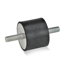 Vibration Isolators; Isolator Type: Stud/Stud; Insert Material: Zinc-Plated Steel; Isolator Material: Natural Rubber; Maximum Load Capacity: 19440.00 N; Top Diameter: 125.00; Bottom Diameter: 125; Thread Size: M16x2; Overall Width: 125 mm