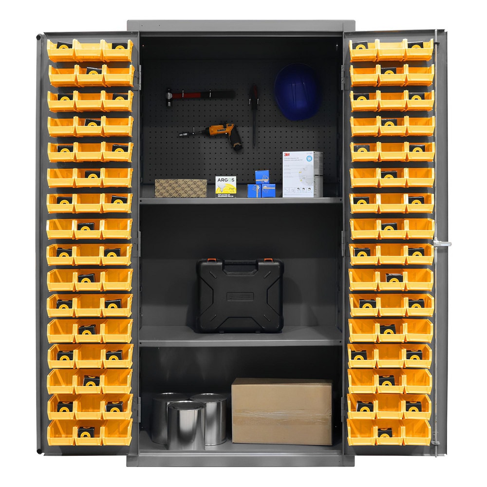 Steel Bin, Shelf & Pegboard Cabinet: 36" Wide, 72" High