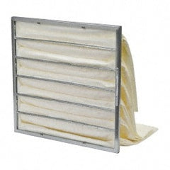 Bag Air Filter: MERV 15, 18" Deep, 24" Wide, 24" High, Synthetic