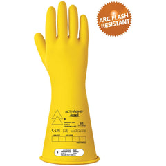 Rubber Linesman Gloves: Activarmr RIG114Y, Class 1, Size Large, 14" Long