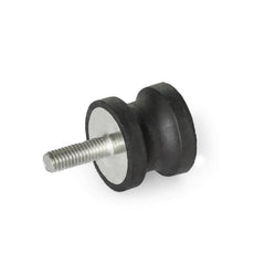 Vibration Isolators; Isolator Type: Plate/Stud; Insert Material: Stainless Steel; Isolator Material: Natural Rubber; Maximum Load Capacity: 2819.00 N; Top Diameter: 75.00; Bottom Diameter: 75; Thread Size: 1/2-13; Overall Width: 75 mm