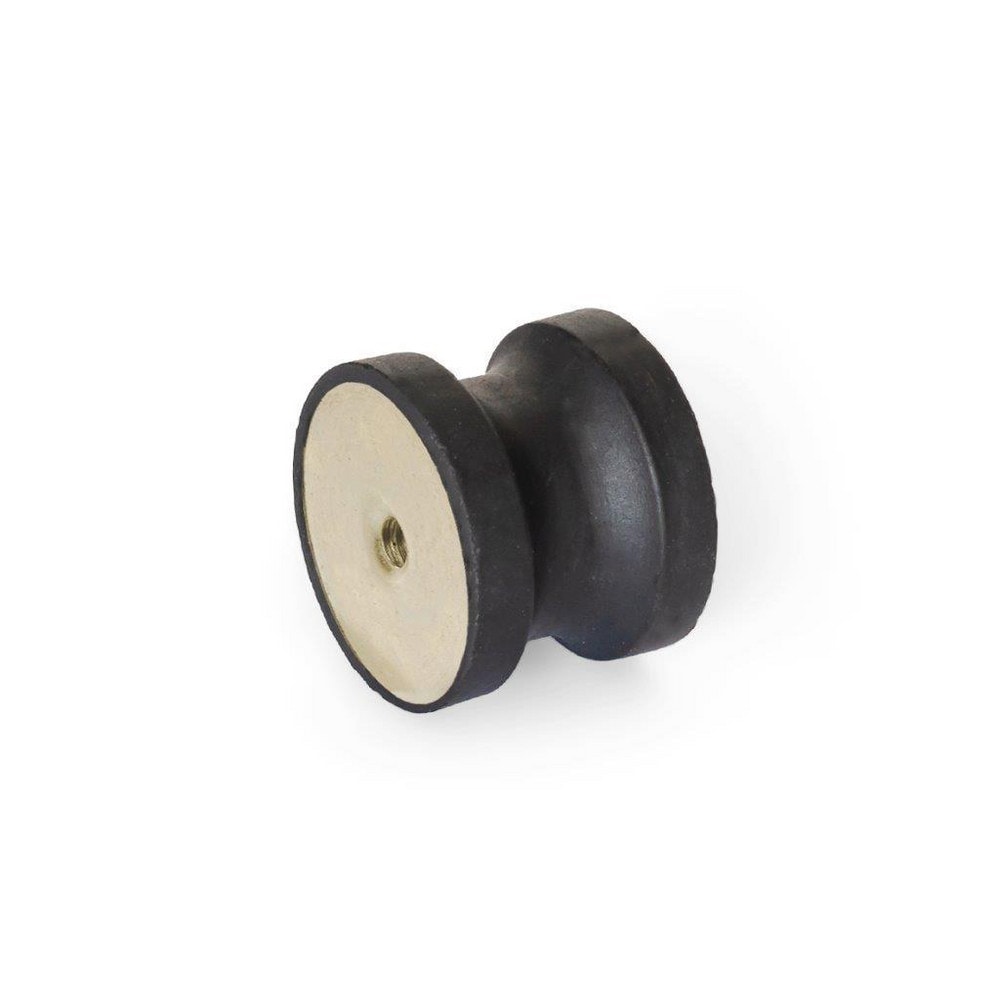 Vibration Isolators; Isolator Type: Plate/Plate; Insert Material: Zinc-Plated Steel; Isolator Material: Natural Rubber; Maximum Load Capacity: 4942.00 N; Top Diameter: 75.00; Bottom Diameter: 75; Thread Size: 1/2-13; Overall Width: 75 mm