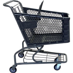 Shopping Cart Utility Cart: 33-39/100" Long, 19-31/64" Wide, Plastic, 165.000 lb Capacity, Gray