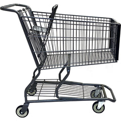 Shopping Cart Utility Cart: 40-39/50" Long, 25-7/64" Wide, Metal, 318.000 lb Capacity, Gray