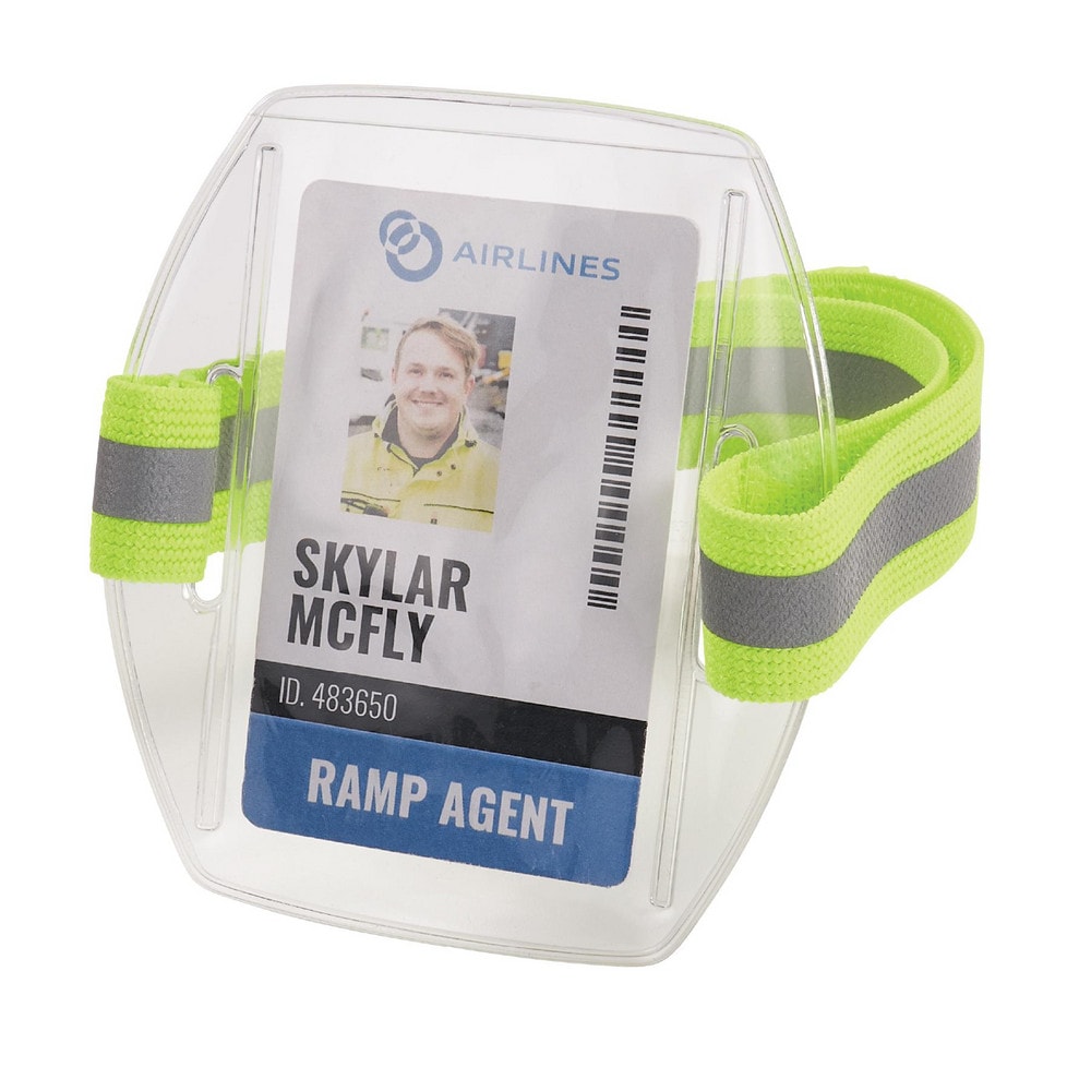 Badge Holders; Material: Vinyl; Horizontal/Vertical Holder: Vertical; Overall Length: 4.25; Color: Hi-Vis Lime